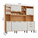 Ver imagem 4 de Cozinha Compacta com Tampo e Nicho para Micro-Ondas 220cm Nápoles Itatiaia Marrom Cinamomo/Off White