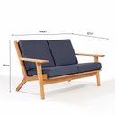 Ver imagem 3 de Sofá 2 Lugares Lótus Stain Játobá Acquablock Azul