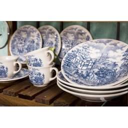 Kit 12 Pratos Fundos Biona Cena Inglesa Oxford® Cerâmica 22cm - 2