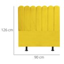 Ver imagem 3 de Cabeceira Nuvem Cama Box Solteiro 90cm Alanis Suede Amarelo