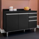 Ver imagem 5 de Balcão para Cozinha 120 cm com Tampo 3 Portas Milena Preto
