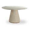 Mesa de Jantar Redonda Dublin com Vidro Mmj-as As-castanho Claro/off White/a536 (corino) 1,35m - 1