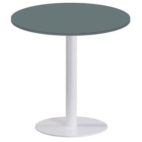Mesa de Jantar Pisa Beta 2 Lugares Redonda Tampo MDP Branco e Grafito Fratini