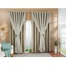 Cortina Gaze De Linho Forro Blackout 3,00x2,80 Sala E Quarto Avelã/Bege - 1