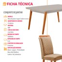 Ver imagem 2 de Mesa de Jantar Copper Lorena 120cm Tampo MDF Vidro Canto Copo com 4 Cadeiras Moderna Mobília