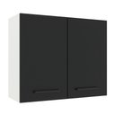 Ver imagem 1 de Armário de Cozinha Aéreo 80 cm 2 Portas Branco/Preto Agata Madesa