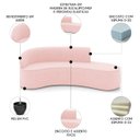 Ver imagem 3 de Sofá 4 Lugares para Sala 220cm Orgânico Wendi Suede Rosa Bebê I01 - Mpozenato