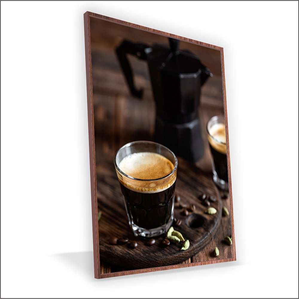 Quadro Bule Café Vinil com Vidro | MadeiraMadeira