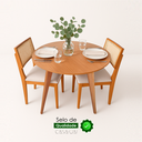 Ver imagem 7 de Mesa de Jantar 90cm Redonda Tampo Laminado em Madeira Slim Marrom