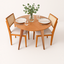 Ver imagem 3 de Mesa de Jantar 90cm Redonda Tampo Laminado em Madeira Slim Marrom