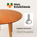 Ver mais imagens de Mesa de Jantar 90cm Redonda Tampo Laminado em Madeira Slim Marrom