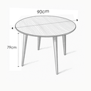 Ver imagem 4 de Mesa de Jantar 90cm Redonda Tampo Laminado em Madeira Slim Marrom
