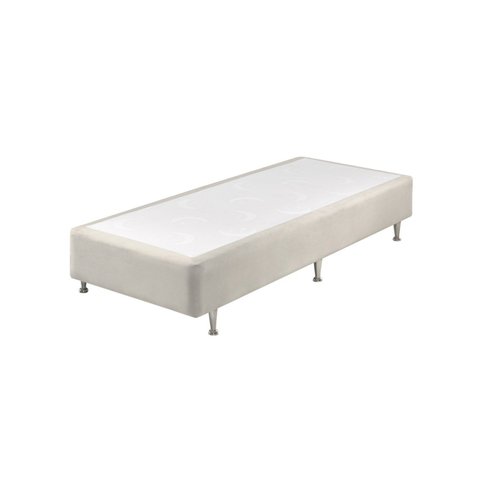 Base Box Somiê Solteiro Uni Veludine Perolado 37x79x198cm Cinza Ecoflex