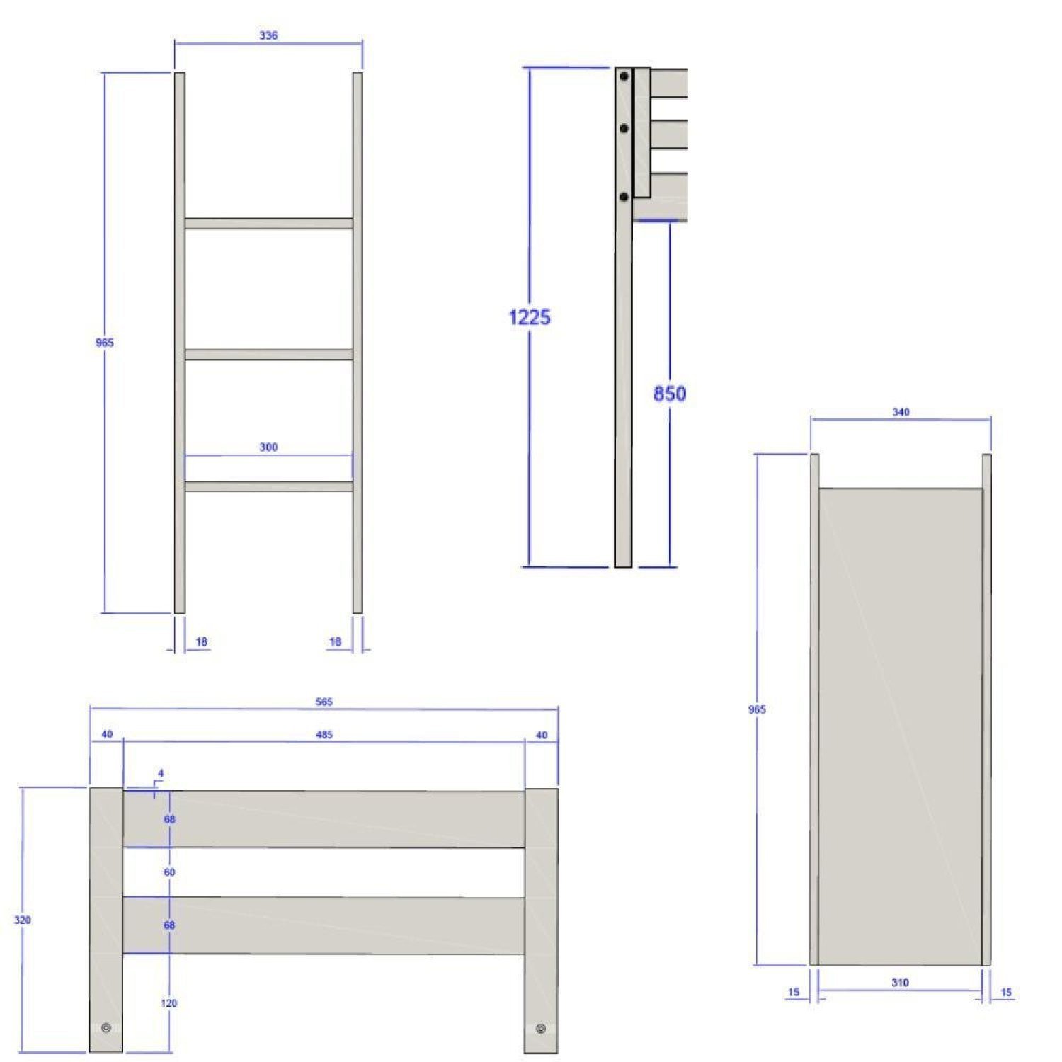 Kit Elevação Escorregador Escada Grades para Cama Prime Casatema - 4