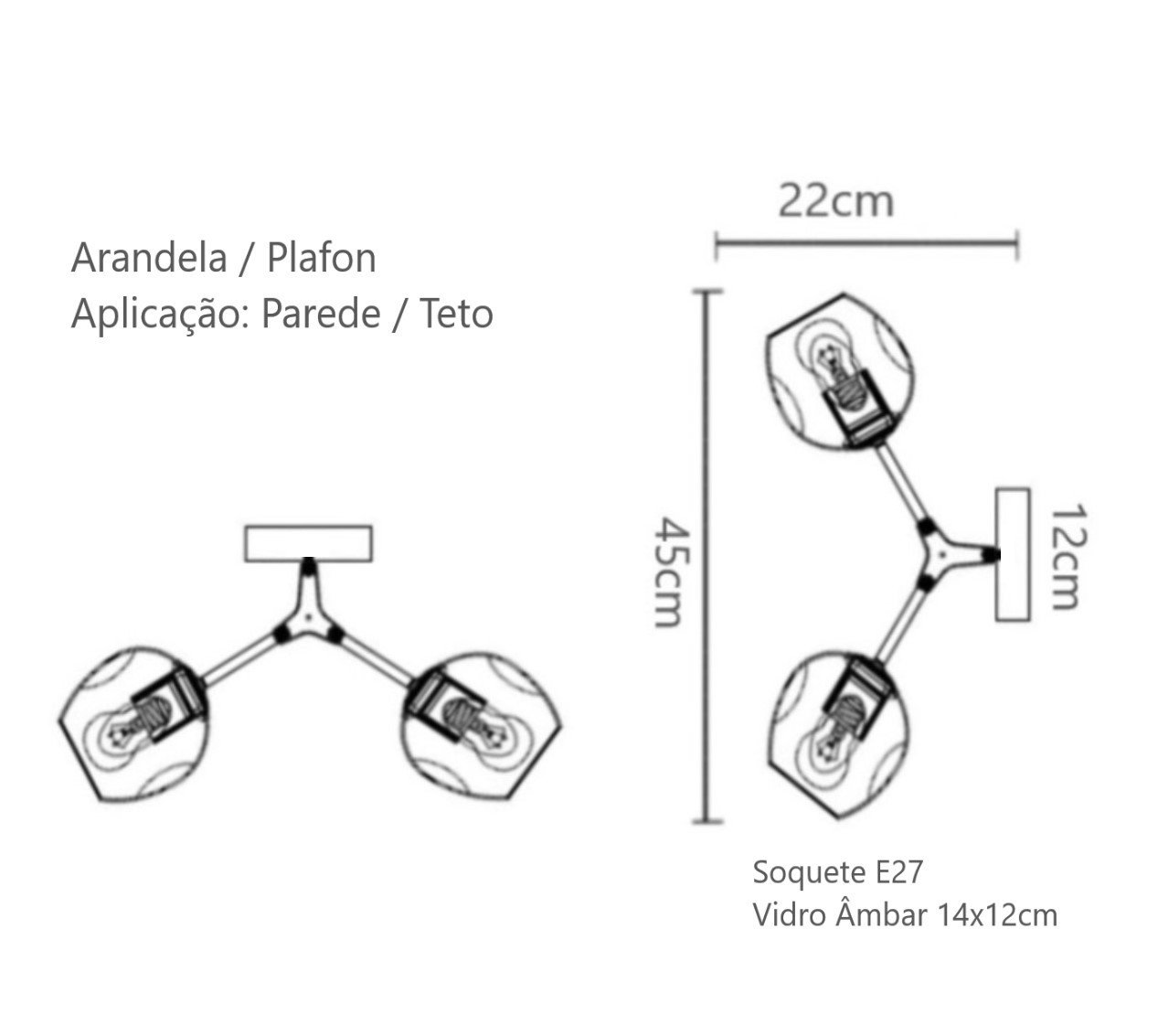 Arandela Krypton Sala Escada Painel Cabeceira de Cama Hall - Preto - 4