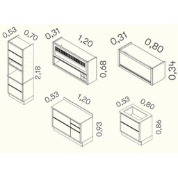 Cozinha Completa 5 Peças 7 Portas 6 Gavetas 1 Nicho para Forno Lisboa Itatiaia - 4