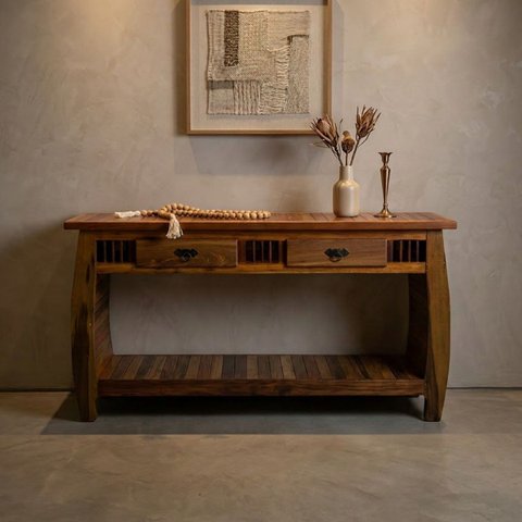 Aparador Buffet Madeira Maciça Rústico Marchetaria Sala Jantar 140cm Mosaico Cantinho Café
