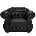 Ver imagem 1 de Sofá Chesterfield Merlo 3 Lugares 2,30 + 2 Poltronas - Courano Preto / Decoração, Recepção, Sala Tv,