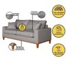 Sofá 3 Lugares Confortável com Base Resistente Madeira Linho Cor:cinza Claro - 2
