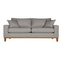 Ver imagem 3 de Sofá 3 Lugares Confortável com Base Resistente Madeira Linho Cor:cinza Claro