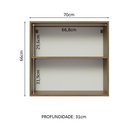 Ver imagem 4 de Armário Aéreo 70 cm 2 Portas Rustic/Cinza Lux Madesa