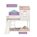 Ver imagem 5 de Beliche Montessoriano Club House Sweet com Escorregador Casatema MadeiraOriginals Branco/Rosa