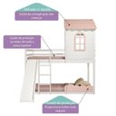 Ver imagem 4 de Beliche Montessoriano Club House Sweet com Escorregador Casatema MadeiraOriginals Branco/Rosa