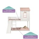 Ver imagem 3 de Beliche Montessoriano Club House Sweet com Escorregador Casatema MadeiraOriginals Branco/Rosa