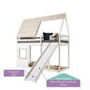 Ver imagem 5 de Cama Alta Cabana Noopy com Escorregador Casatema MadeiraOriginals Branco/Cera Bege