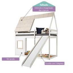 Cama Alta Cabana Noopy com Escorregador Casatema - 4