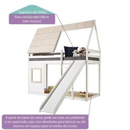 Cama Alta Cabana Noopy com Escorregador Casatema - 3