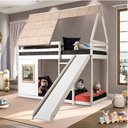 Ver imagem 1 de Beliche Montessoriano Cabana Noopy com Escorregador Casatema MadeiraOriginals Branco