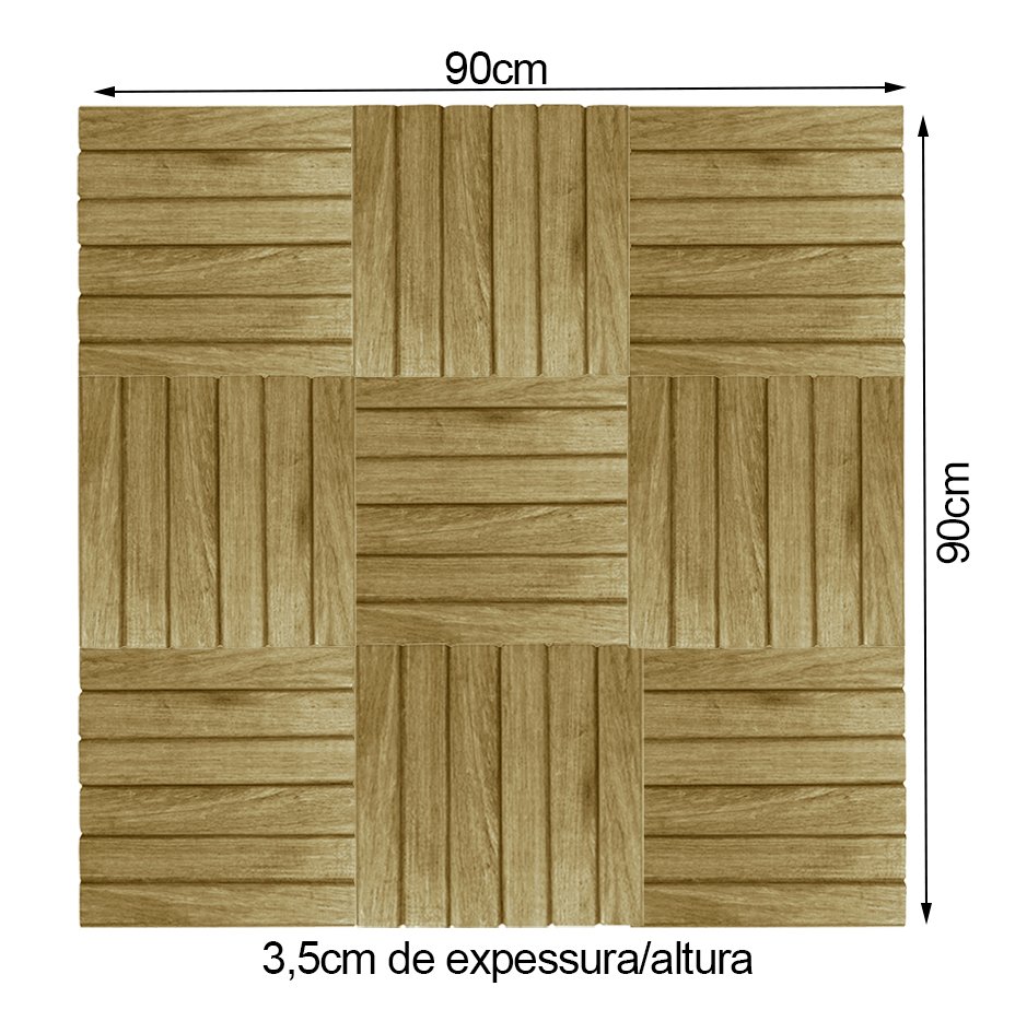 Jogo 9 Placas Deck Mara 30x30 sem Pintura Madeira de Lei Jardim