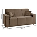 Ver imagem 6 de Sófa 3 Lugares Fixo Tokyo Veludo Marrom Castor - Speciale Home