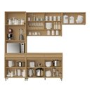 Ver imagem 3 de Cozinha Modular Completa 4 Peças 9 Portas 3 Gavetas Nesher Simone Mendes 270cm Mdf Carvalho/greige