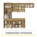 Ver imagem 4 de Cozinha Modular Completa 4 Peças 9 Portas 3 Gavetas Nesher Simone Mendes 270cm Mdf Carvalho/greige