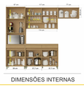 Ver imagem 4 de Cozinha Modular Completa 4 Peças 9 Portas 3 Gavetas Nesher Simone Mendes 270cm Mdf Carvalho/greige