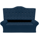 Ver imagem 2 de Conjunto Cabeceira Solteiro e Recamier Baú 90cm Calçadeira Banco Quarto Estofado:suede Azul Marinho