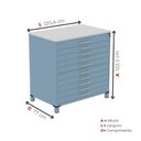 Ver imagem 3 de Mapoteca 10 Gavetas Map10 120,4cm X 122,3cm Aço