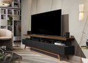 Ver imagem 2 de Rack para Sala Vivare Wood 1.8 p/ TV 72 pol. - 3 Gavetas:Black/Freijó