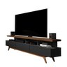 Rack para Sala Vivare Wood 1.8 p/ TV 72 pol. - 3 Gavetas:Black/Freijó - 1