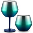 Ver imagem 1 de Taca Copo Termico 2 em 1 Inox Kit 2 Uni Drink Vinho Bebida Cocktail Evento Festa Praia Piscina entre