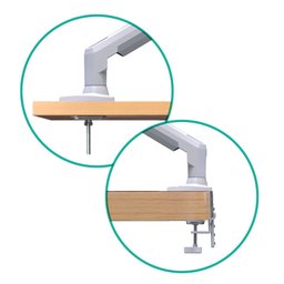 Suporte Articulado de Mesa, Elg, F80w, para Monitor de 17" a 35", Pistão a Gás, Giro 360°, Branco - 3