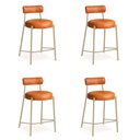 Ver imagem 2 de Banqueta Cozinha Alta com Encosto Industrial Champanhe Kit 4 Londres Pu D03 - D'Rossi