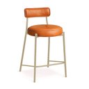 Ver imagem 4 de Banqueta Cozinha Alta com Encosto Industrial Champanhe Kit 4 Londres Pu D03 - D'Rossi