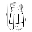Ver imagem 3 de Banqueta Cozinha Alta com Encosto Industrial Champanhe Kit 4 Londres Pu D03 - D'Rossi