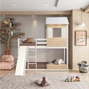 Ver imagem 1 de Beliche Montessoriano Club House Wood com Escorregador Casatema MadeiraOriginals Branco/Marrom