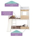 Ver imagem 4 de Beliche Montessoriano Club House Wood com Escorregador Casatema MadeiraOriginals Branco/Marrom
