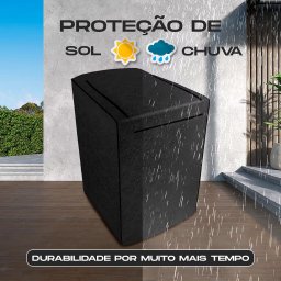 Capa Máquina Lavar Roupas Ziper 12 13 14 15 Kg Brastemp Electrolux Consul Preto/g - 4