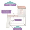 Ver imagem 4 de Cama Alta Infantil Club House Sweet com Escorregador Casatema MadeiraOriginals Branco/Rosa
